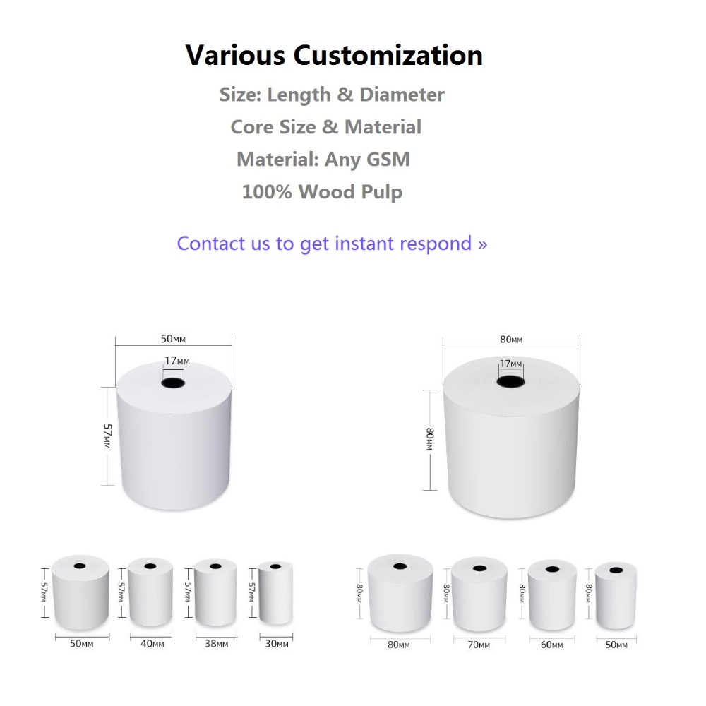 80Groothandel met de kassa thermische rollen