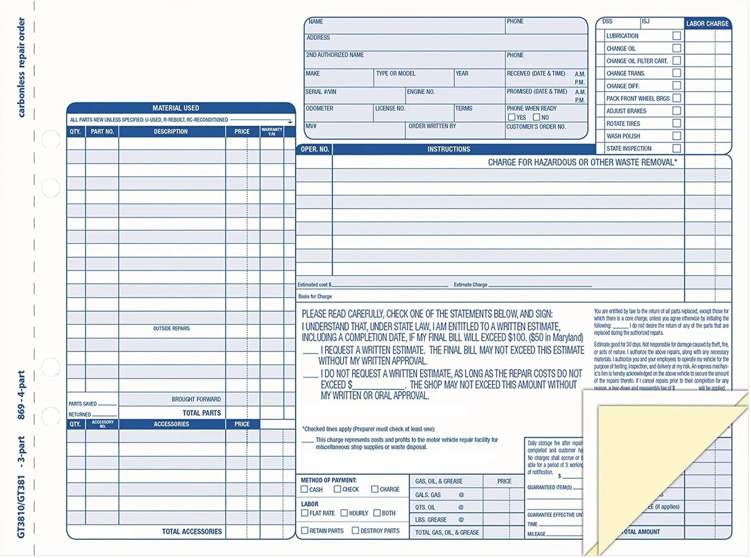 Kopieerpapier zonder koolstof